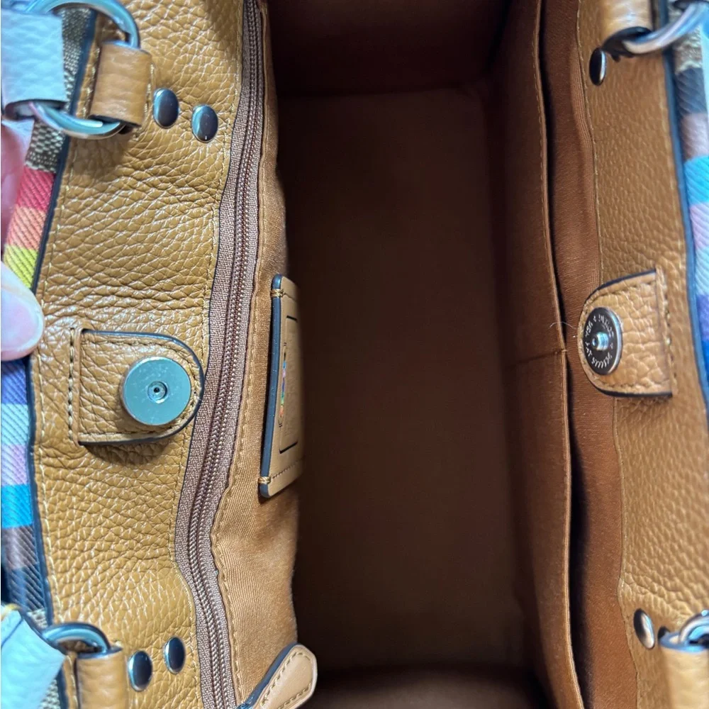 Coach Dempsey Carryall in Signature Jacquard with Rainbow Strip & Patch Pride - Picture 10 of 14